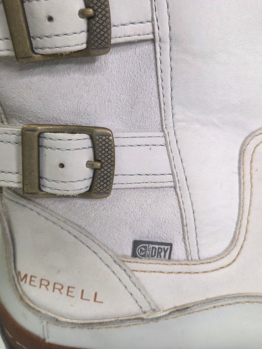Merrel Women’s Decora Chant White Waterproof Boots Size Silver Lining Size 8 - Picture 3 of 11